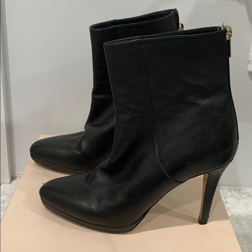 Jimmy Choo black leather, platform, heel bootie
